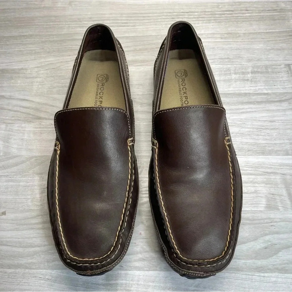 Rockport Washable Footwear Brown Slip On Comfort Leather Loafer Men’s size 11 - Picture 2 of 11